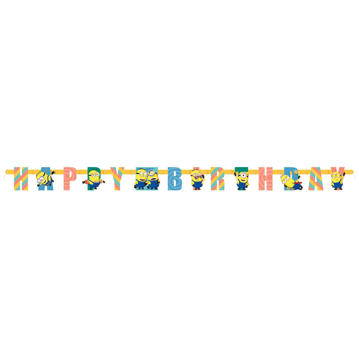 UNIQUE PARTY FAVORS Kids Birthday Despicable Me 4 Happy Birthday Jointed Letter Paper Banner, 1 Count