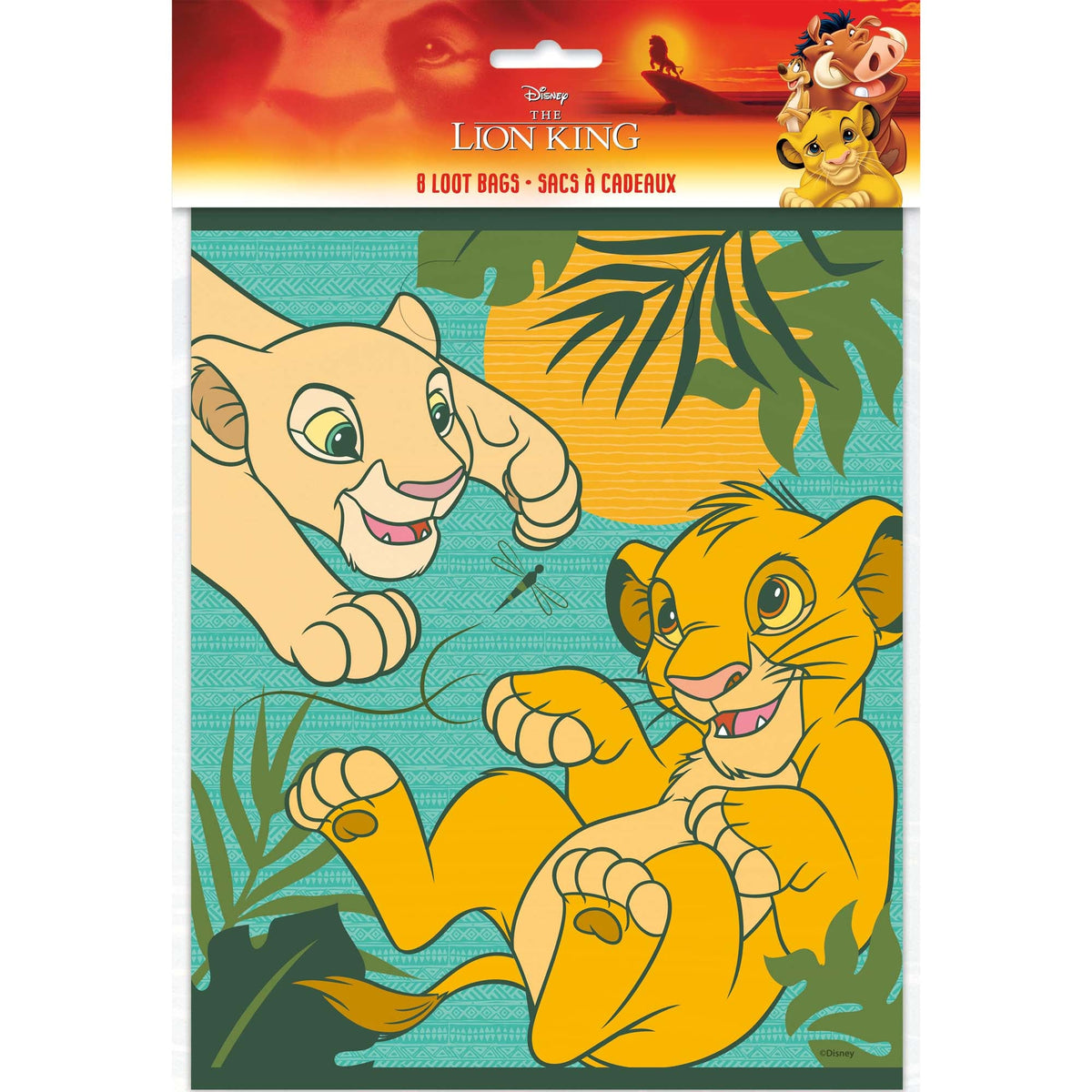 UNIQUE PARTY FAVORS Kids Birthday Disney Lion King Birthday Loot Bags, 8 Count