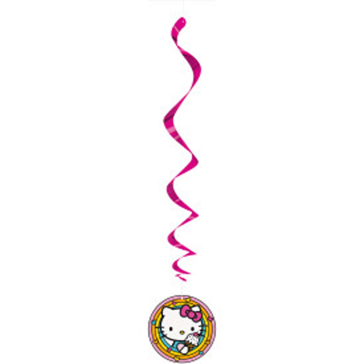 UNIQUE PARTY FAVORS Kids Birthday Hello Kitty and Friends Birthday Spiral Decoration Kit with Cutouts, 3 Count 011179437207