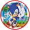 UNIQUE PARTY FAVORS Kids Birthday Sonic the Hedgehog Large Round Lunch Paper Plates, 9 Inches, 8 Count 011179218103