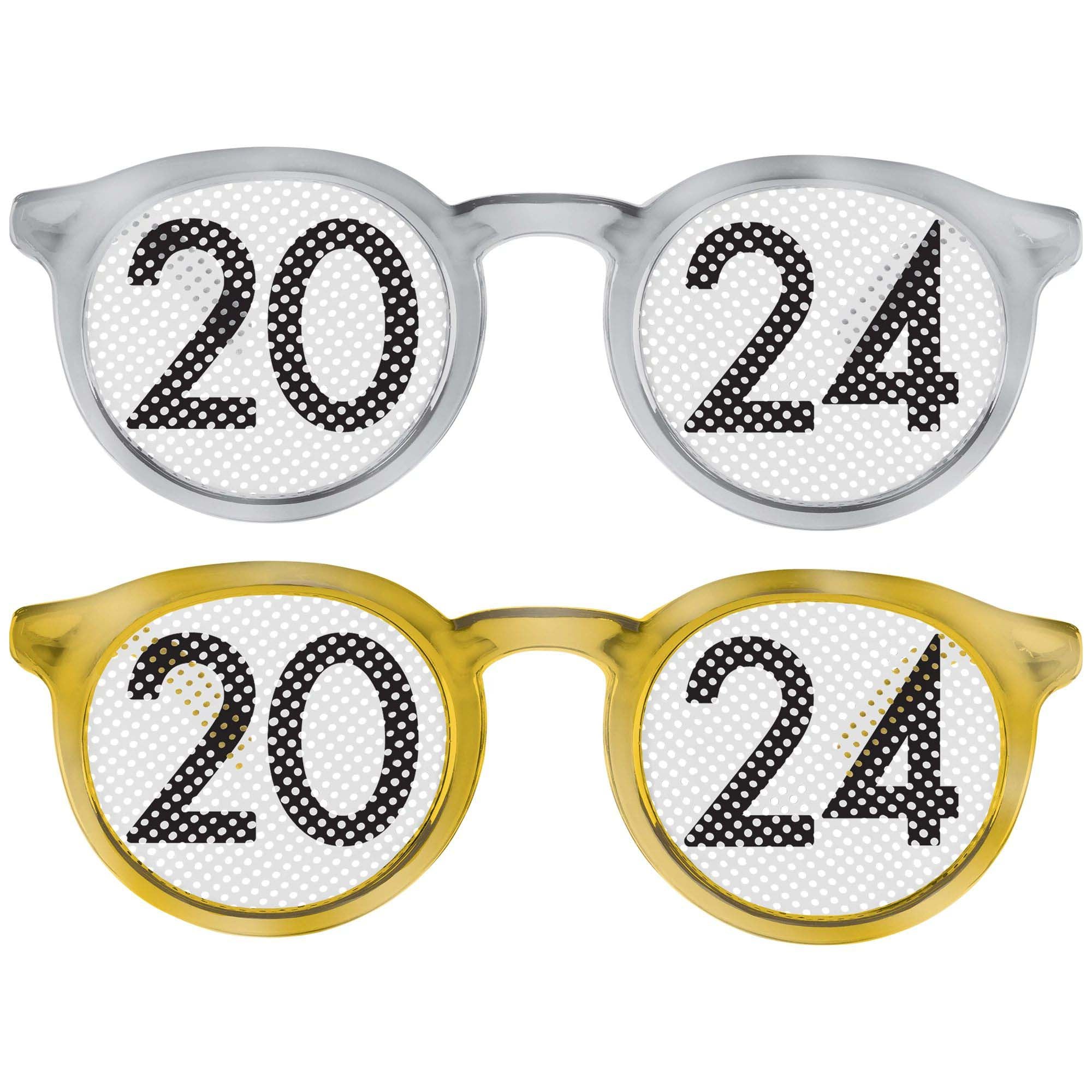 2024 New Year Glasses, Silver and Gold, 10 Count Party Expert