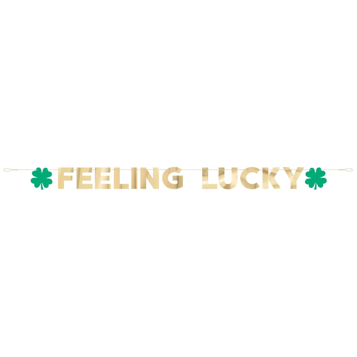 UNIQUE PARTY FAVORS St-Patrick Charming Shamrock "Feeling Lucky" Garland, 1 Count