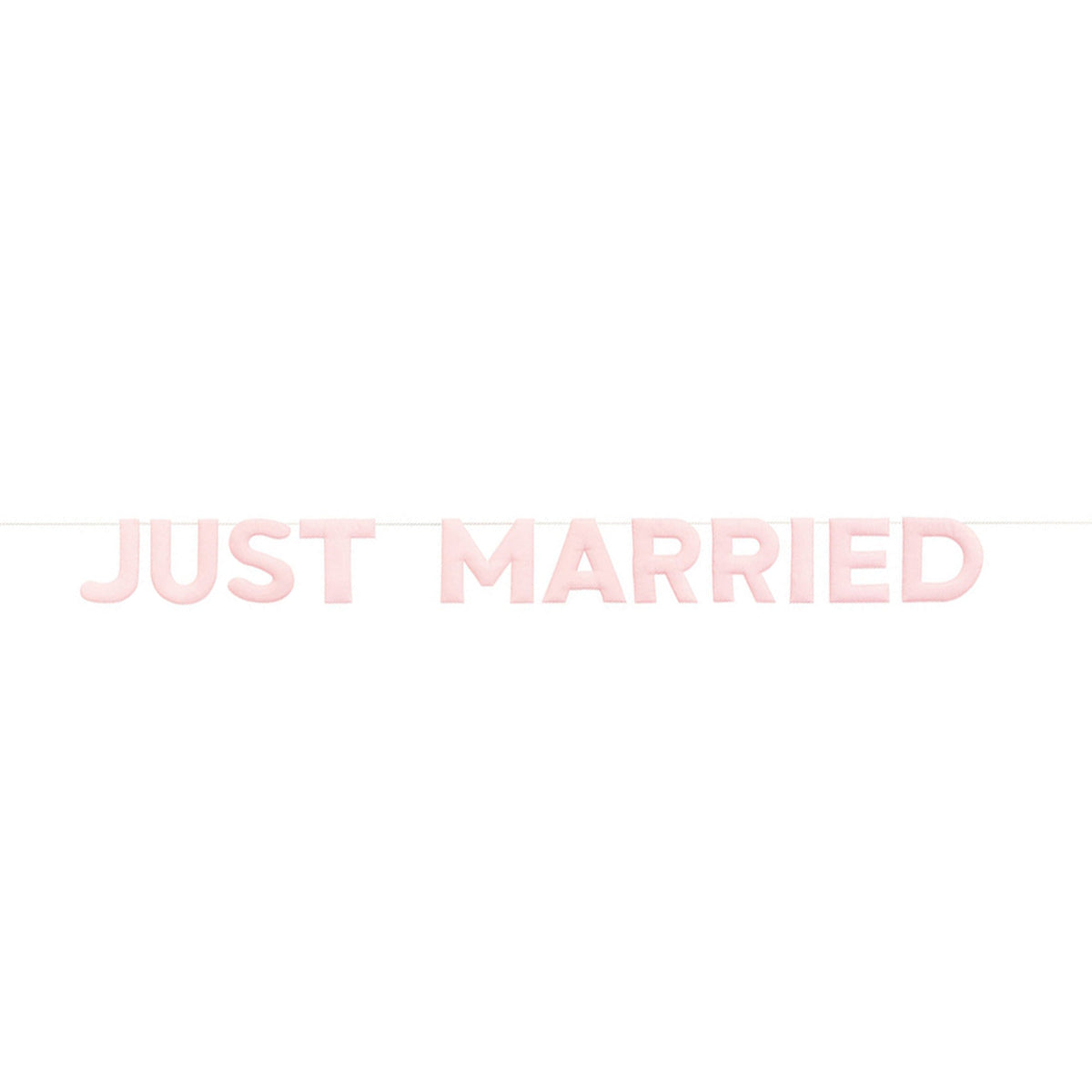 UNIQUE PARTY FAVORS Wedding Pink "Just Married" Fabric Banner, 84 Inches, 1 Count 011179287239