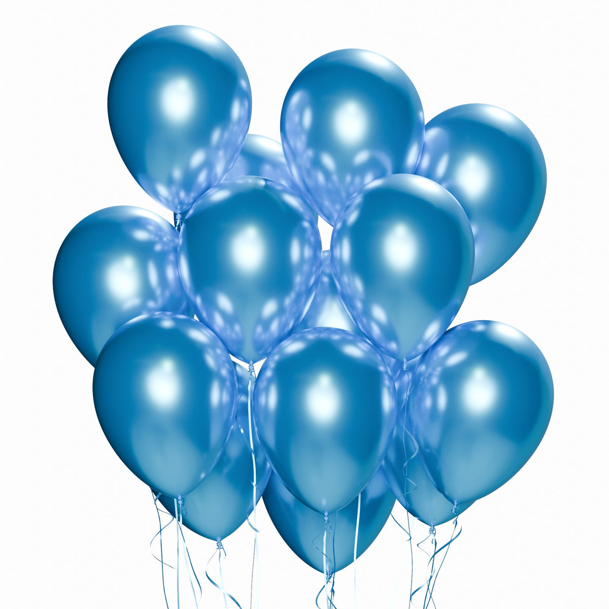 WIDE OCEAN INTERNATIONAL TRADE BEIJING CO., LTD Balloons Blue Latex Balloon 12 Inches, Chrome Collection, 15 Count 810064198694