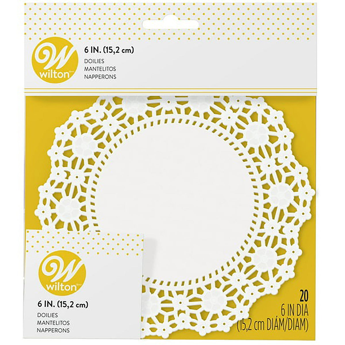 WILTON INDUSTRIES Cake Supplies Small White Greaseproof Doilies, 6 Inches, 20 Count 070896092069