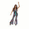 YIWU BAIGE CRAFT CO .L TD Costumes 70s Disco Costume for Adults, Multicolor Jumpsuit