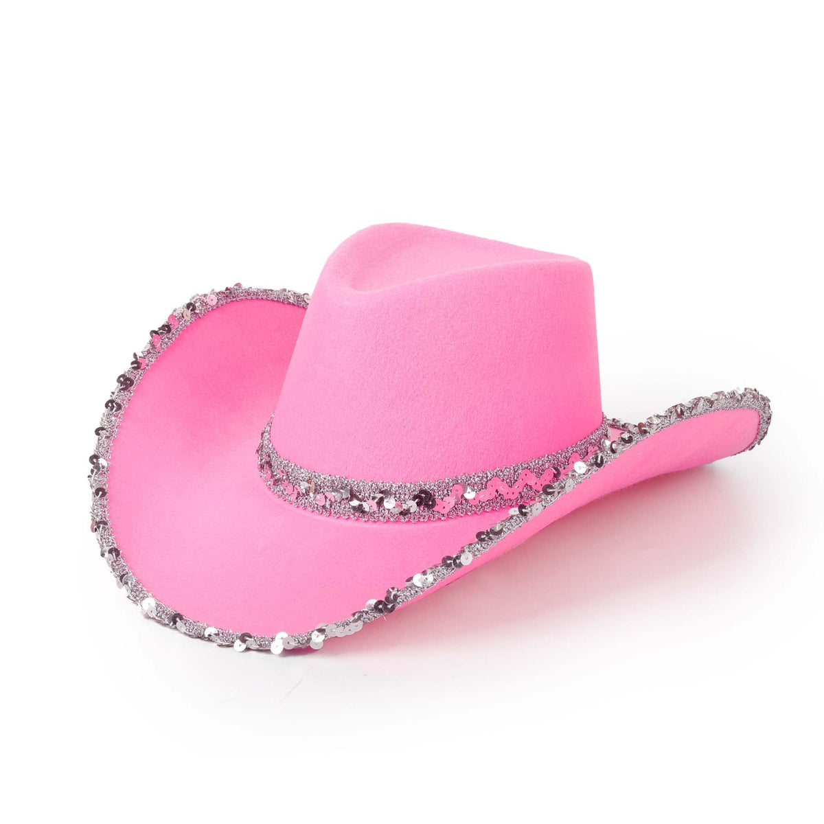 YIWU EVERGROWING CAP LIMITED Costume Accessories Glam Cowgirl Hat for Adults, Pink and Silver 810120716688