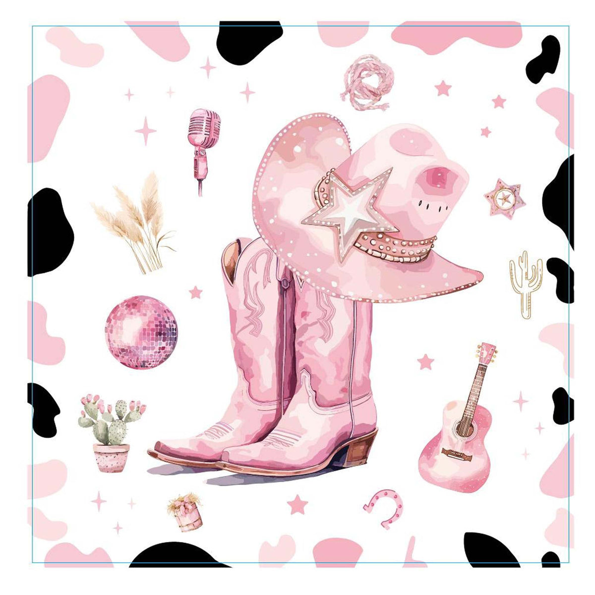 YIWU JINBO IMPORT AND EXPORT CO., LTD Everyday Entertaining Cowgirl "Let's Go Girl" Large Lunch Napkins, 16 Count 810120716336