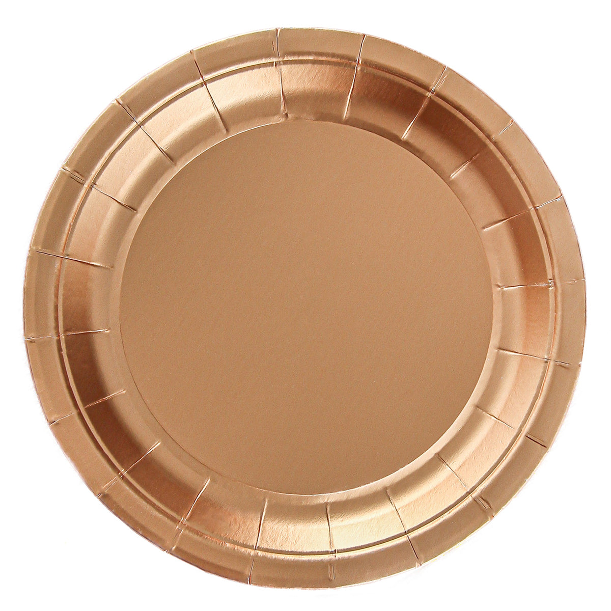 YIWU SANDY PAPER PRODUCTS CO., LTD Everyday Entertaining Chrome Copper Large Round Lunch Paper Plates, 9 Inches, 8 Count