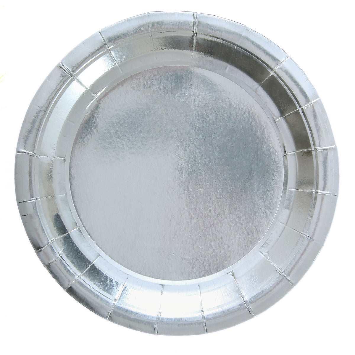 YIWU SANDY PAPER PRODUCTS CO., LTD Everyday Entertaining Chrome Silver Large Round Lunch Paper Plates, 9 Inches, 8 Count