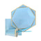 YIWU SANDY PAPER PRODUCTS CO., LTD Everyday Entertaining Hexagon Plates Light Blue, 7 Inches, 8 Count 810064195761