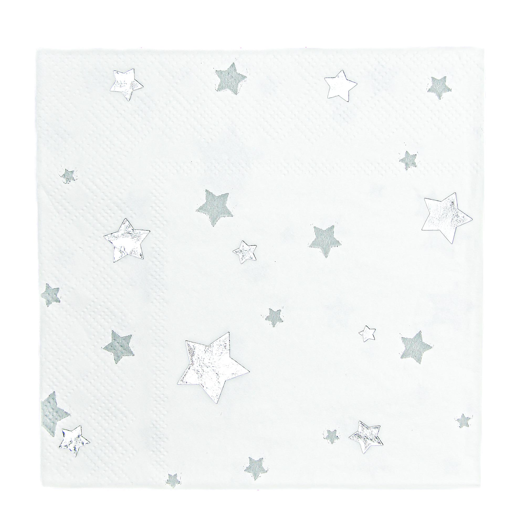 Little Stars Small Beverage Napkins, Silver, 16 Count | Party Supplies ...