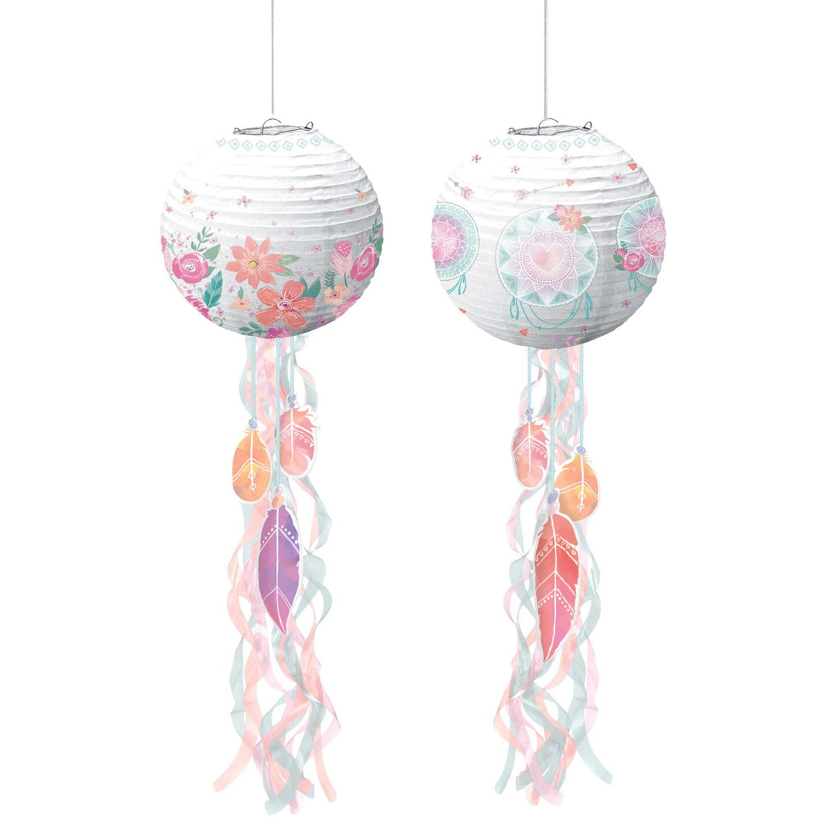 AMSCAN CA 1st Birthday Free Spirit Birthday Lanterns, 3 Count