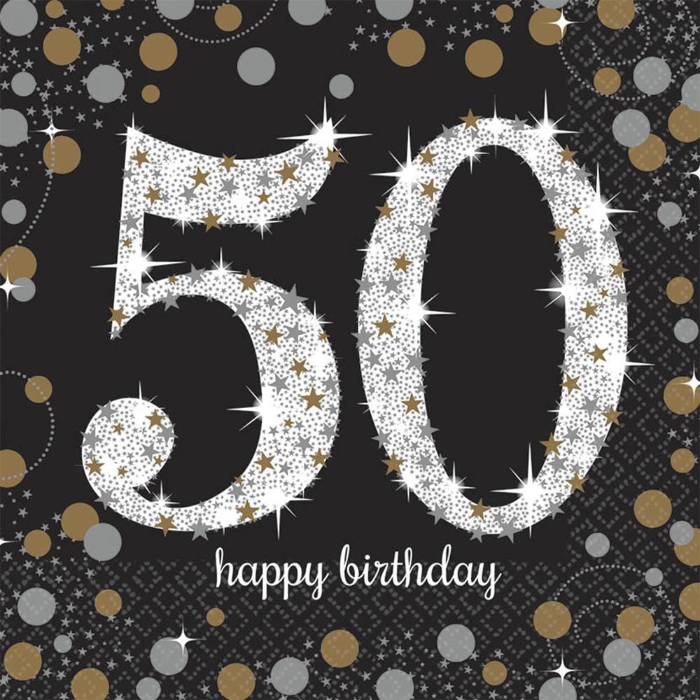 Buy Age Specific Birthday 50th Sparkling Celeb - Luncheon Napkins 16/pkg. sold at Party Expert