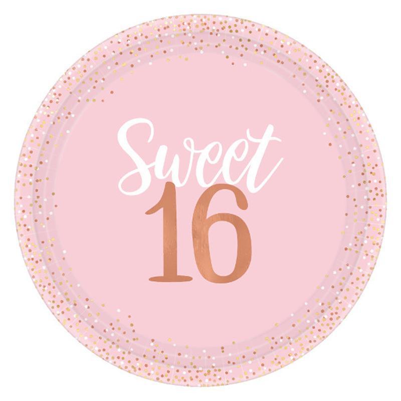 Buy Age Specific Birthday Blush Sixteen - Plates 10.5 In. 8/pkg sold at Party Expert