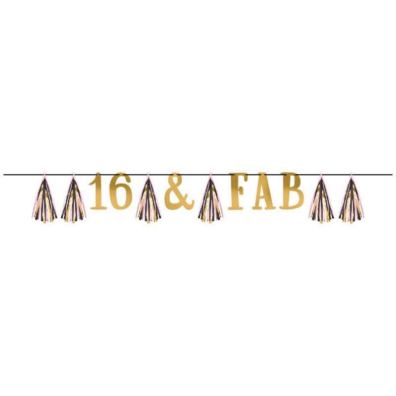 Buy Age Specific Birthday Blush Sixteen - Tassel Garland sold at Party Expert