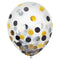 Buy Balloons Latex Balloons With Black, Silver and Gold Confetti, 12 Inches, 6 Count sold at Party Expert