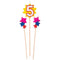 AMSCAN CA Cake Supplies Birthday Cake Pick Candles #5, 5 1/2-7 Inches, 3 Count