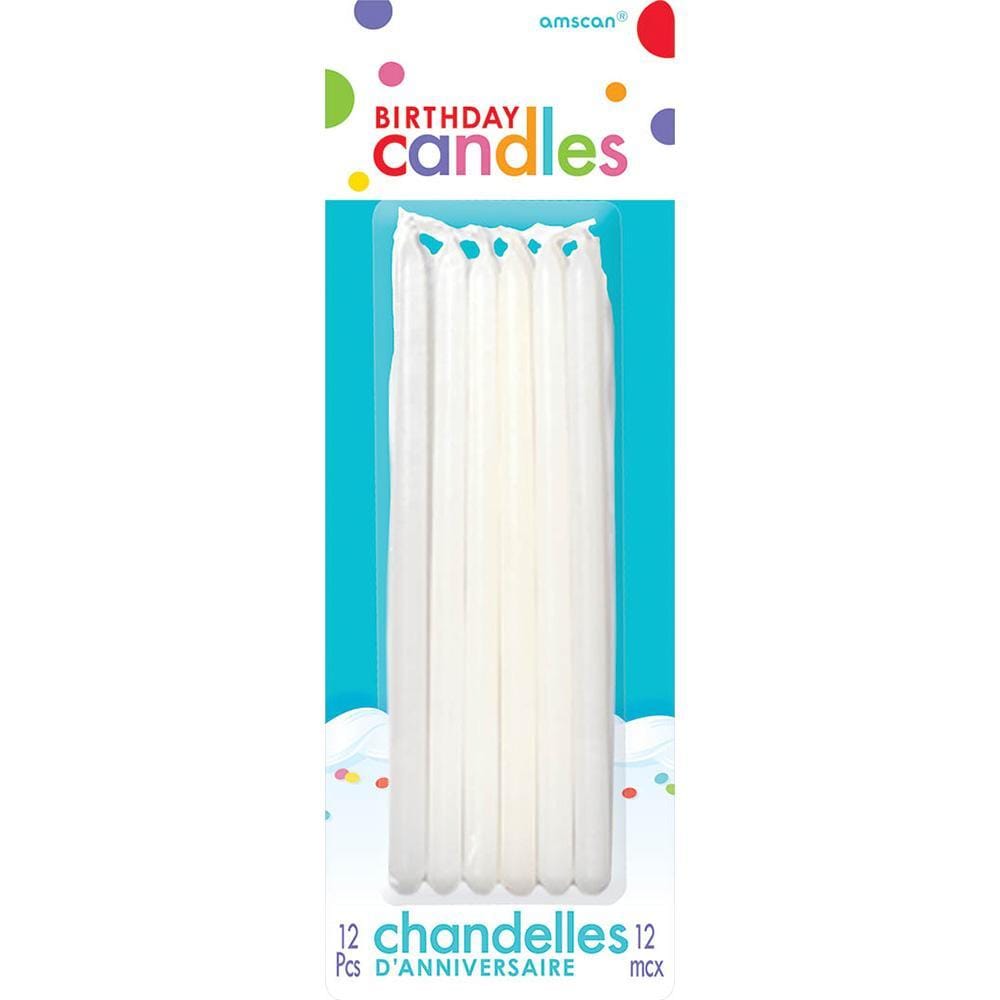 Buy Cake Supplies Birthday Taper Candles - White 5 In. 12/pkg. sold at Party Expert