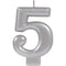 Buy Cake Supplies Metallic Numeral Candle #5 - Silver sold at Party Expert