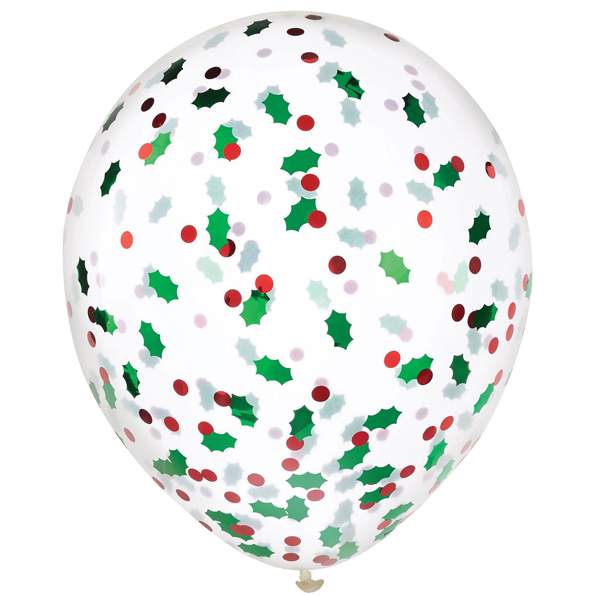 AMSCAN CA Christmas Confetti Filled Latex Balloons, 12 Inches, 6 Counts