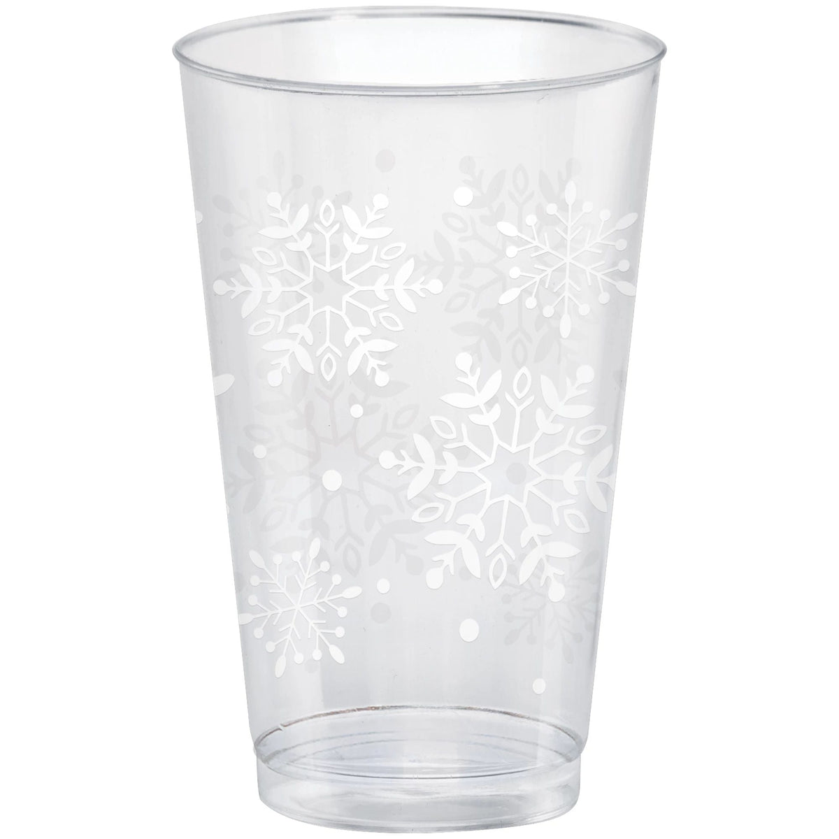 AMSCAN CA Christmas Snowy Iridescent Plastic Cups, 16 oz, 26 Count 192937357514