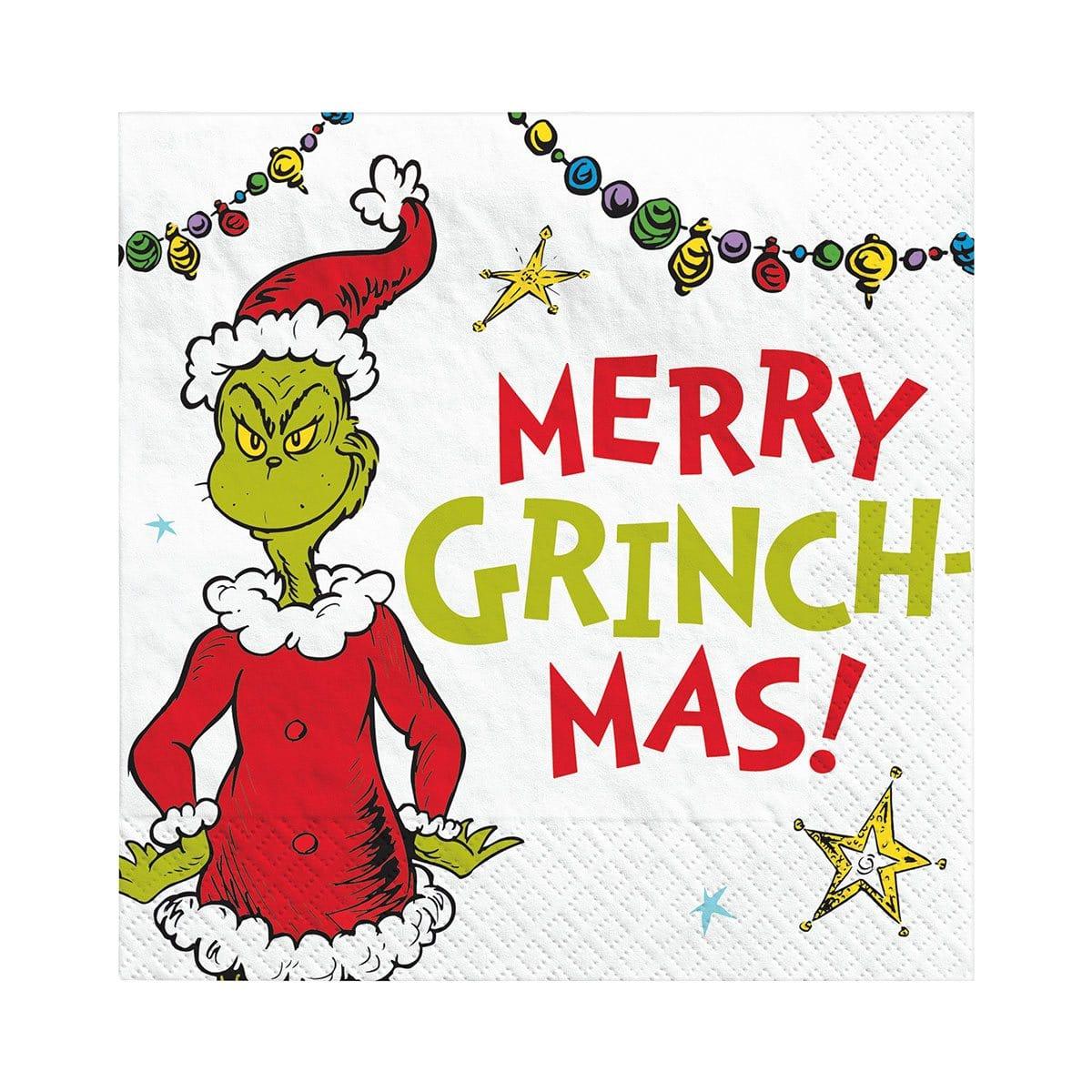 Buy Christmas The Grinch Beverage Napkins, 16 count sold at Party Expert