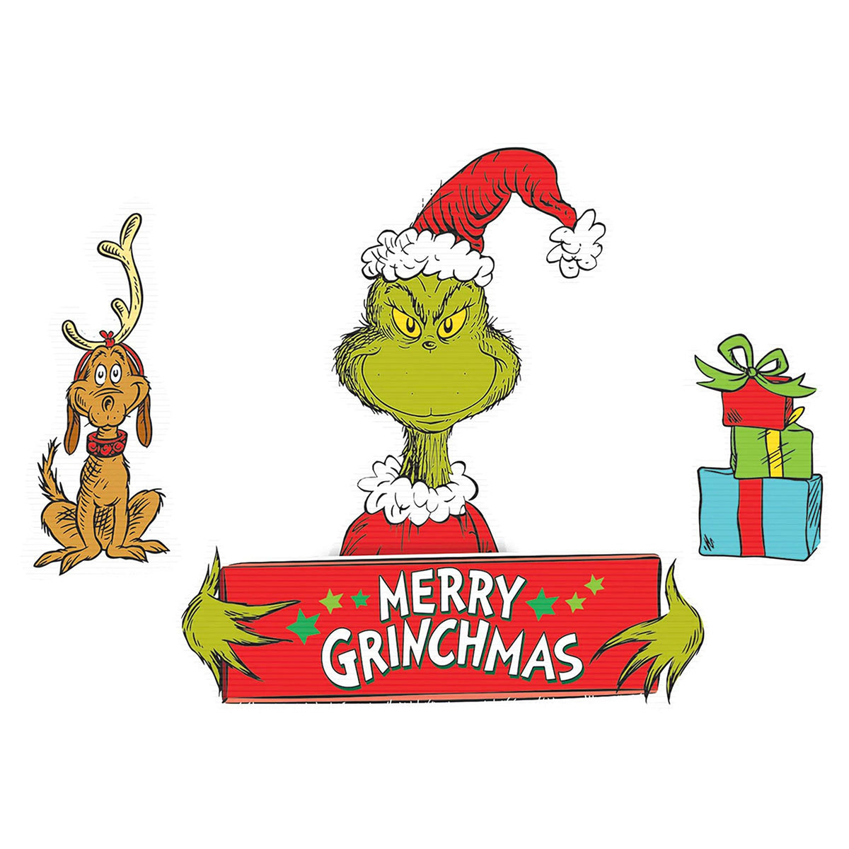 AMSCAN CA Christmas The Grinch Lawn Sign, 4 Count 192937267301