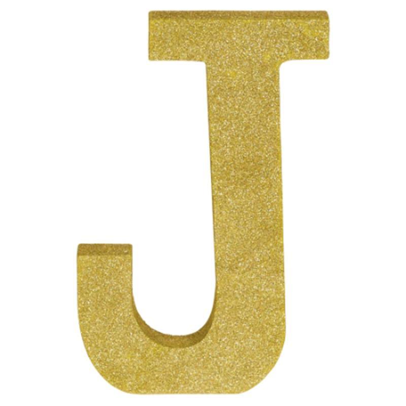 Buy Decorations Gold Glitter Letter - J sold at Party Expert