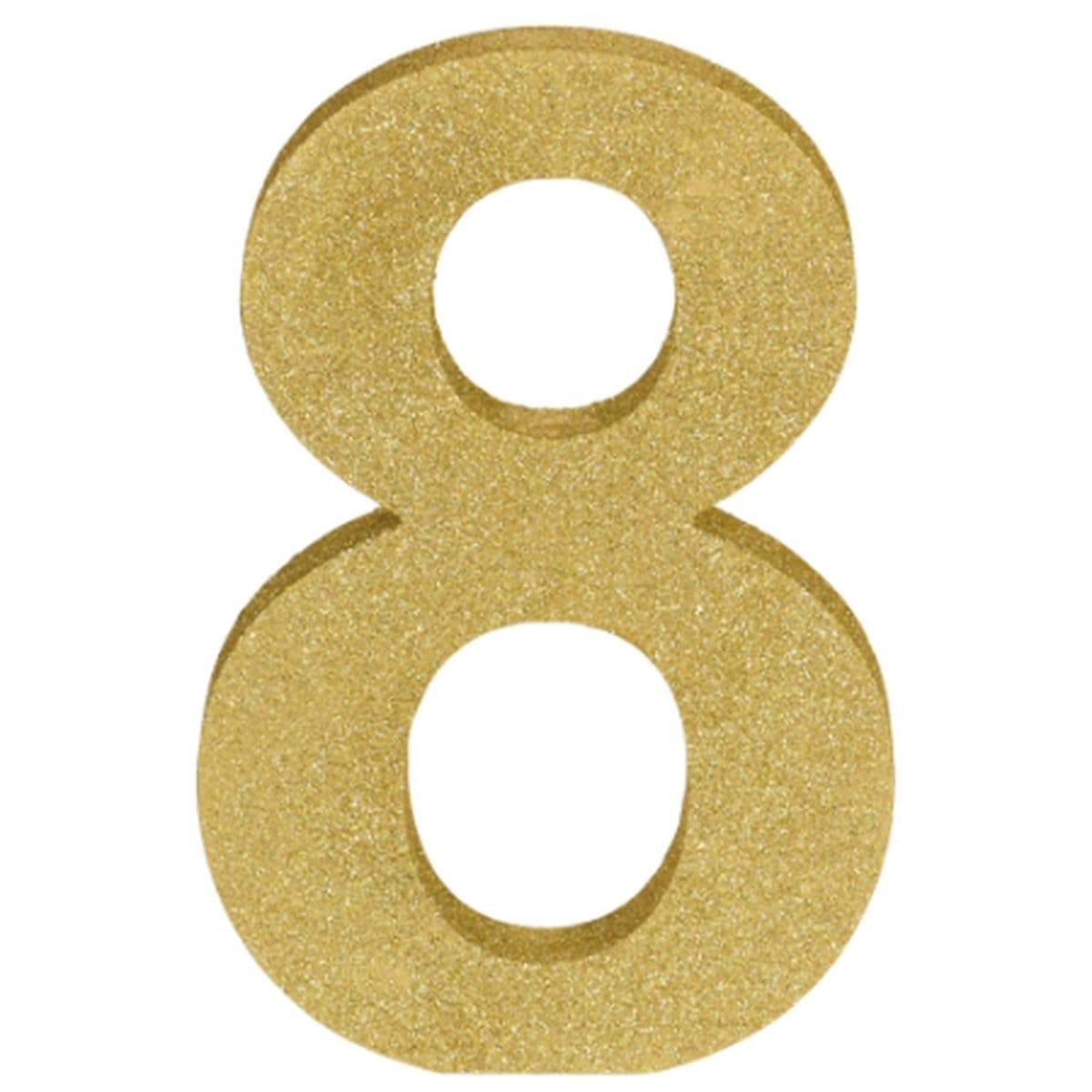 Buy Decorations Gold Glitter Number - 8 sold at Party Expert