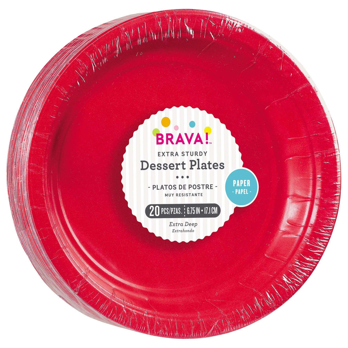 AMSCAN CA Disposable-Plasticware Apple Red Round Paper Plates, 7 Inches, 20 Count 192937241349