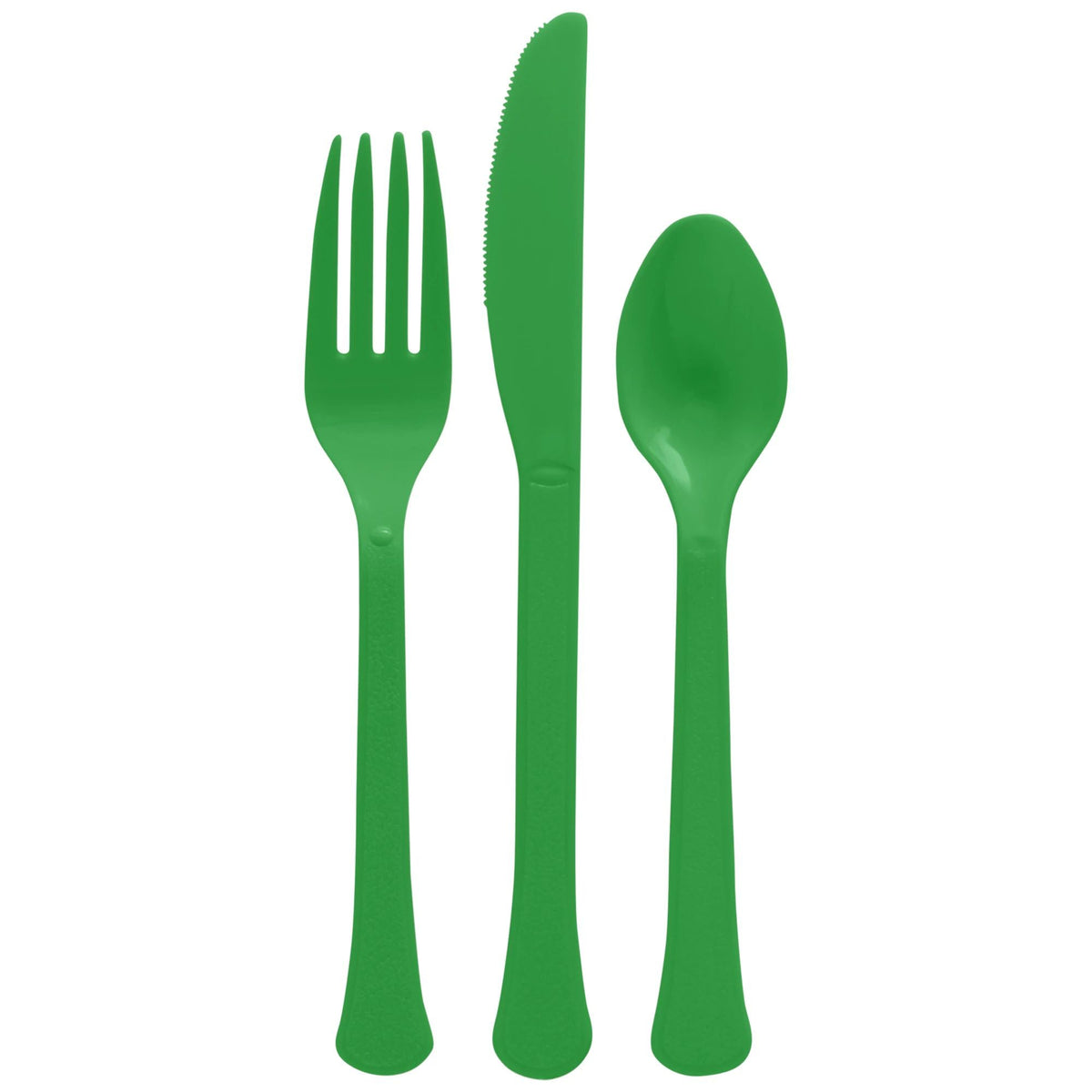 AMSCAN CA Disposable-Plasticware Festive Green Plastic Cutlery, 24 Count 192937263082