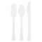 AMSCAN CA Disposable-Plasticware Frosty White Plastic Cutlery, 24 Count