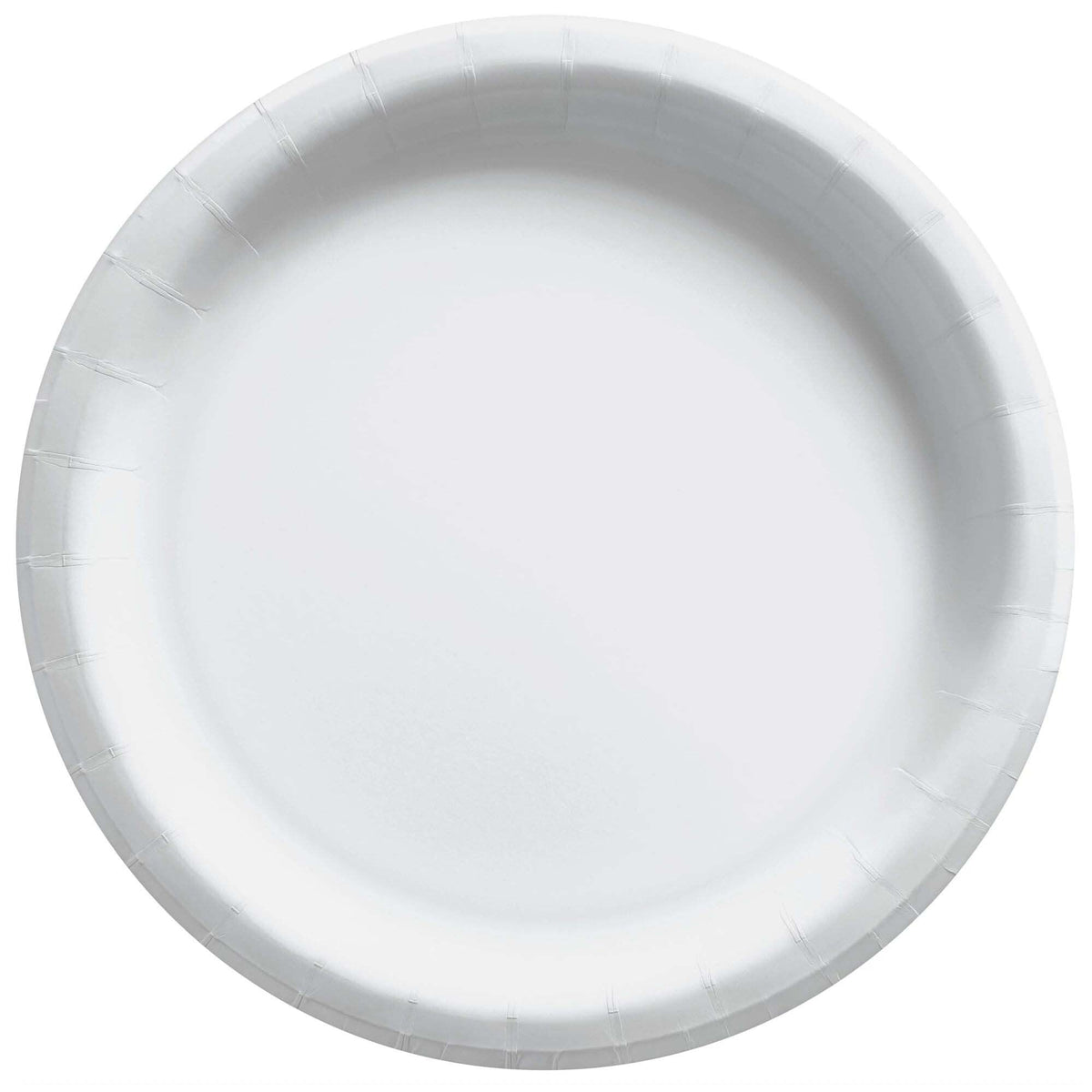 AMSCAN CA Disposable-Plasticware Frosty White Round Paper Plates, 9 Inches, 20 Count 192937242094