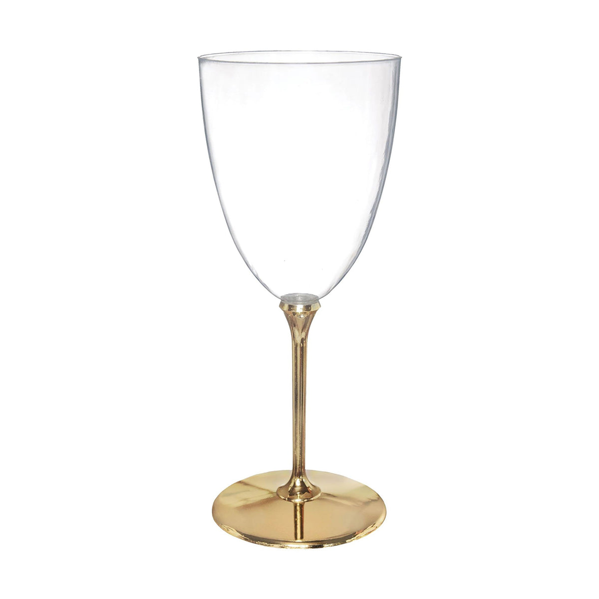 AMSCAN CA Disposable-Plasticware Gold Deluxe Wine Glasses, 7oz, 20 Count 192937313527