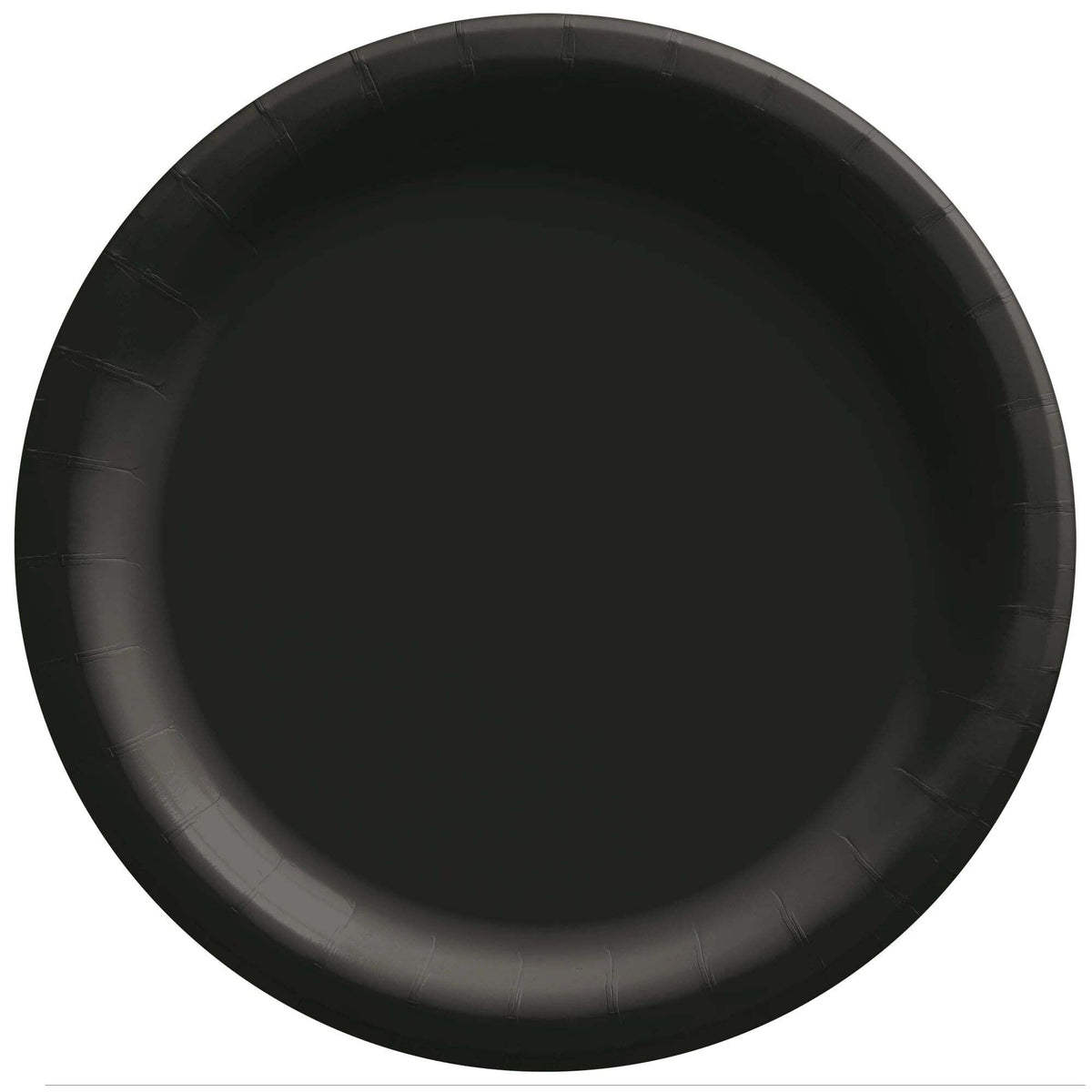 AMSCAN CA Disposable-Plasticware Jet Black Round Paper Plates, 7 Inches, 20 Count 192937241356