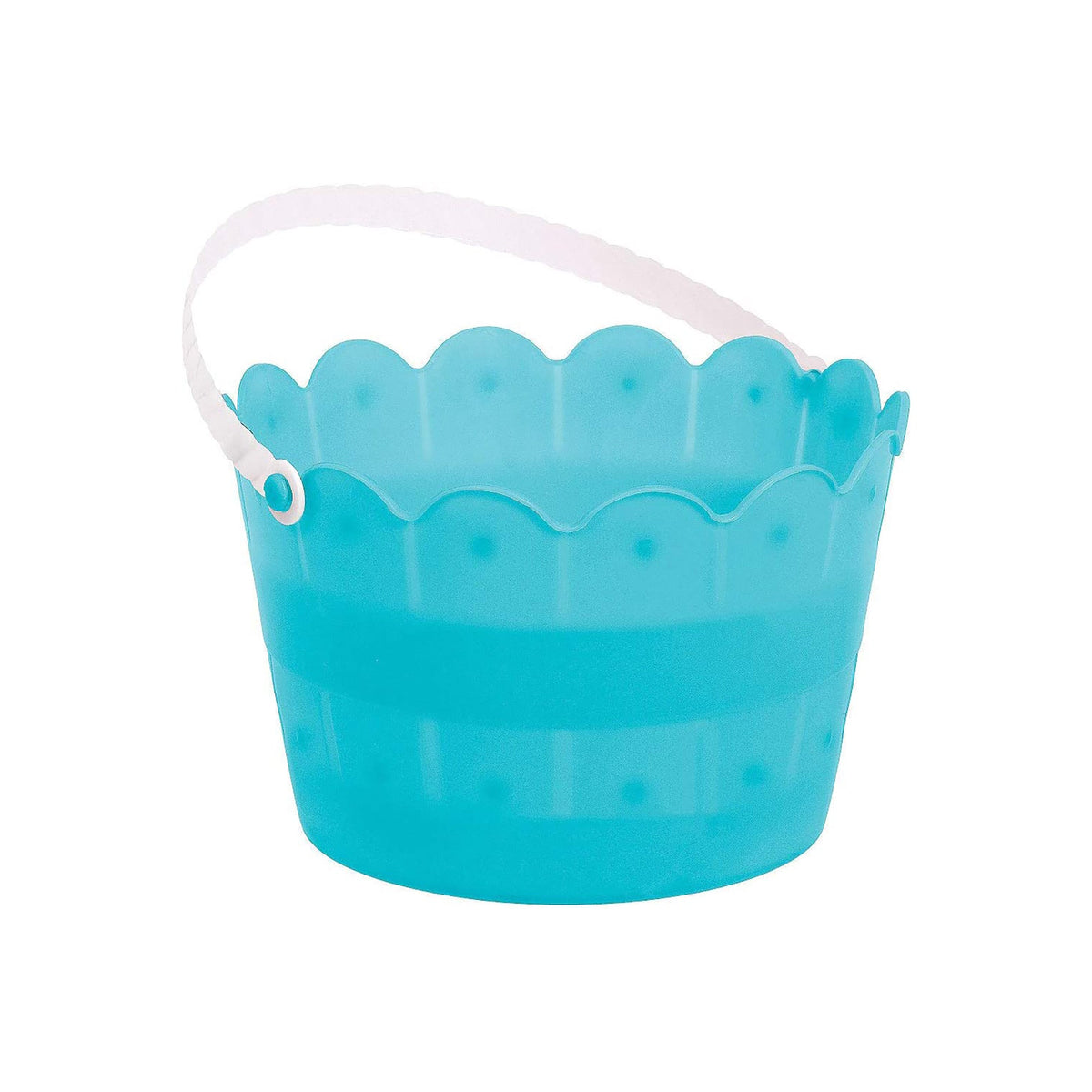 AMSCAN CA Easter Blue Easter Plastic Scalloped Bucket, 6 x 8 Inches, 1 Count 013051470579