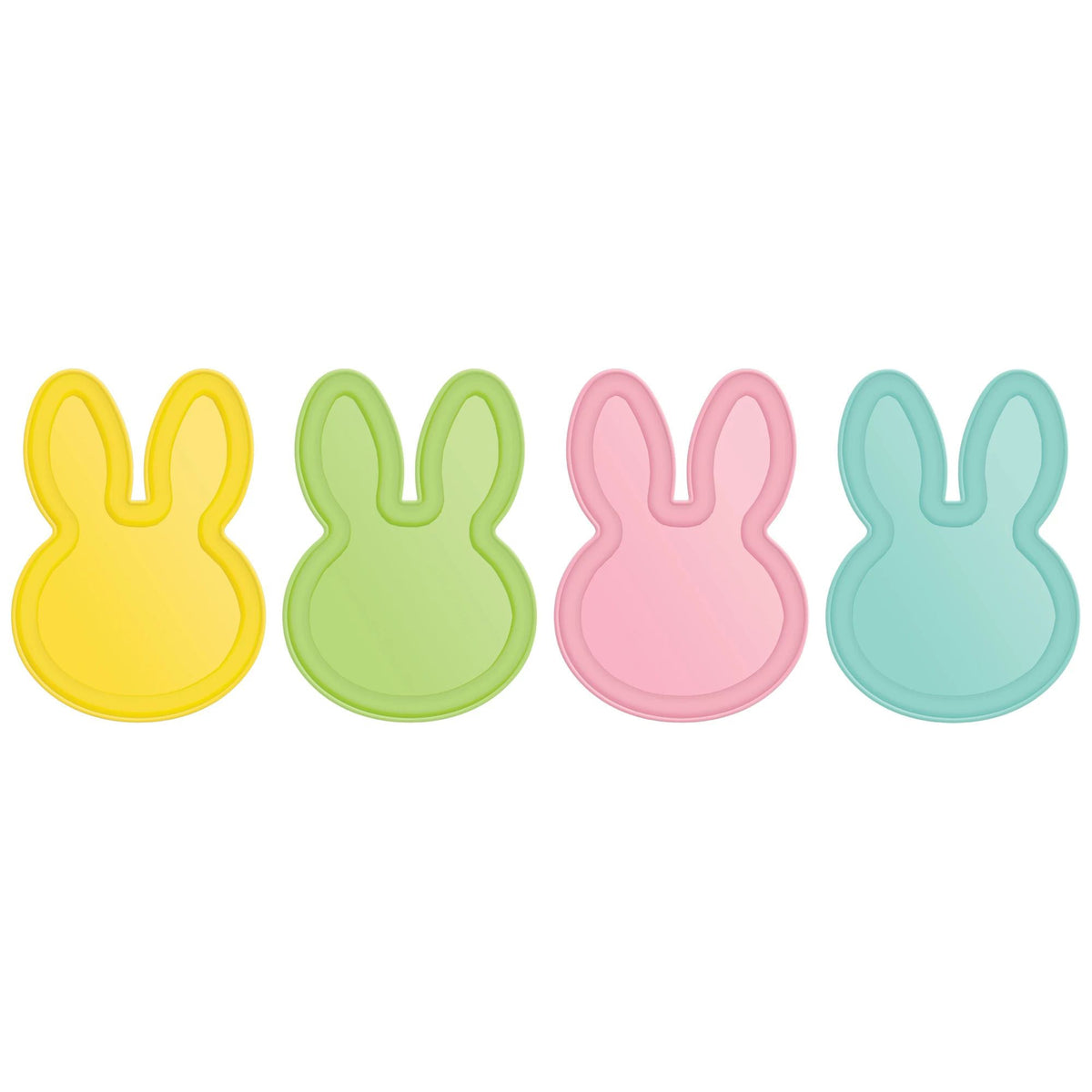 AMSCAN CA Easter Easter Bunny Shaped Plates, 10 Inches, 4 Count