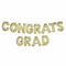 AMSCAN CA Graduation Graduation Air-Filled Balloon Letter Banner Kit, "Congrats Grad", Gold