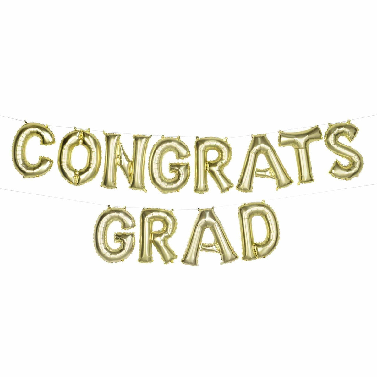 AMSCAN CA Graduation Graduation Air-Filled Balloon Letter Banner Kit, "Congrats Grad", Gold