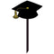 AMSCAN CA Graduation Graduation Cap Yard Sign, Black and Gold