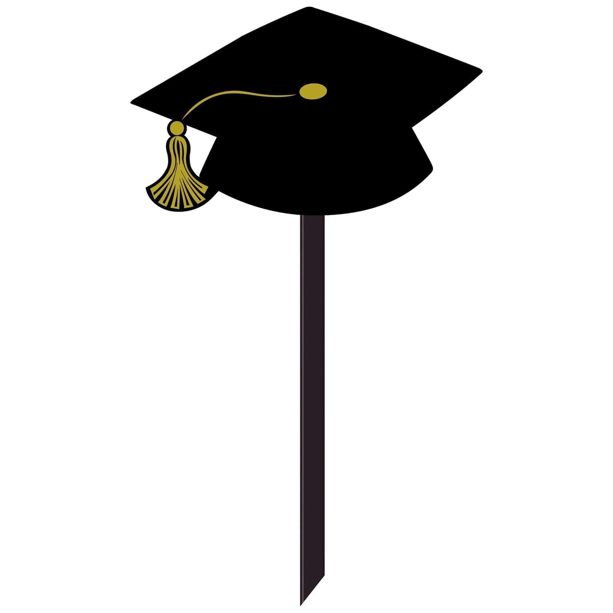 AMSCAN CA Graduation Graduation Cap Yard Sign, Black and Gold