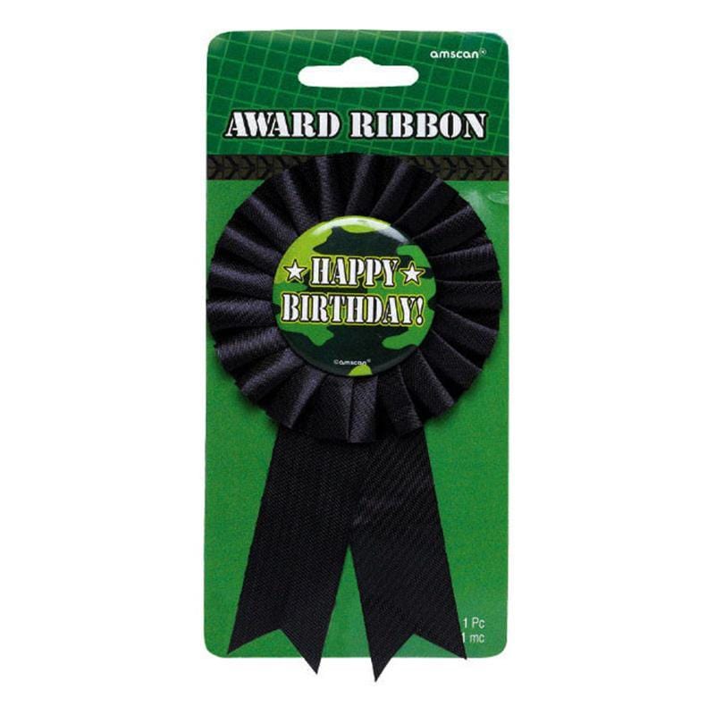 Buy Kids Birthday Camouflage award Ribbon sold at Party Expert