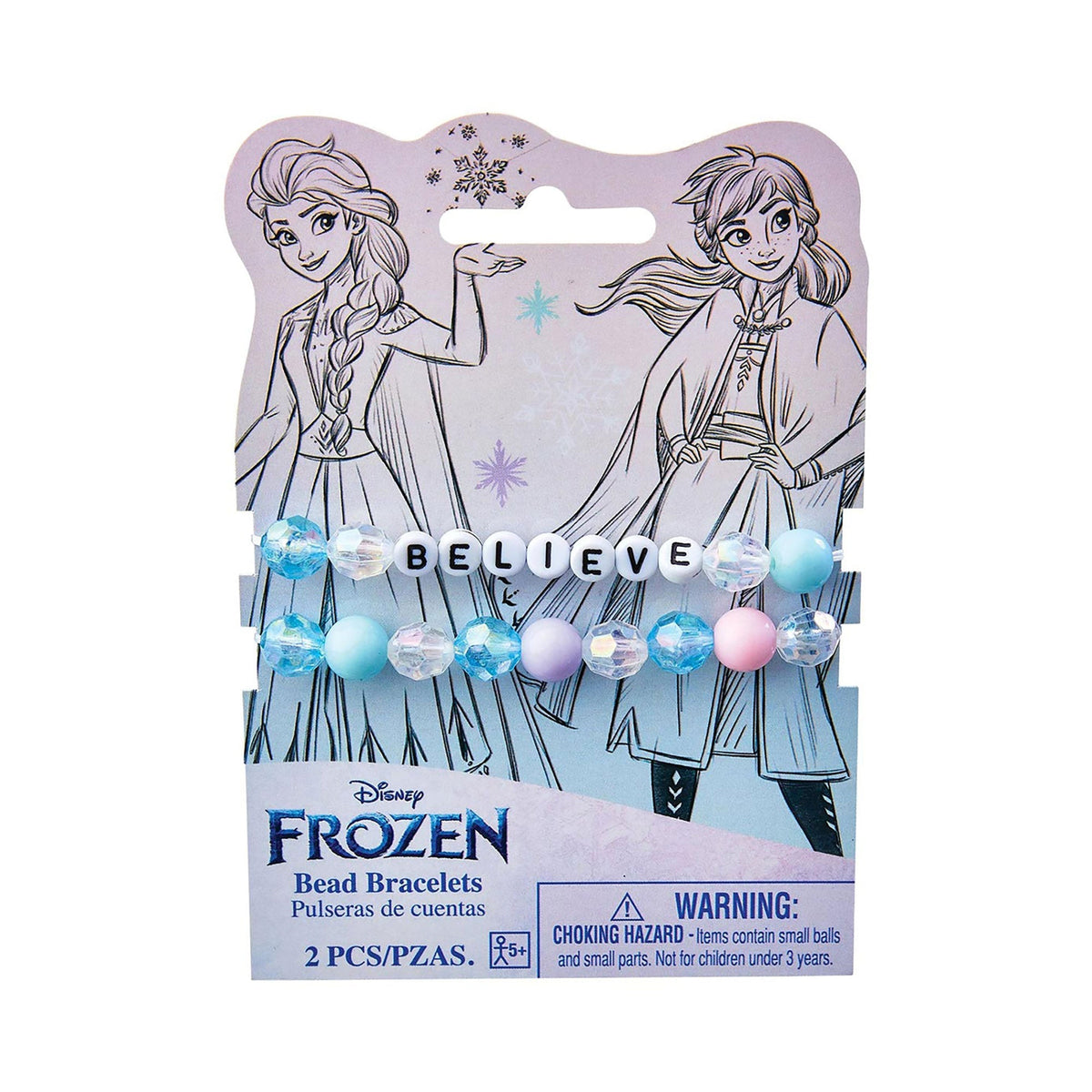 AMSCAN CA Kids Birthday Disney Frozen Beads Bracelets, 3,7 Inches, 2 Count 192937280799