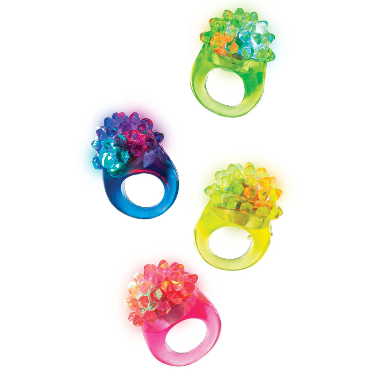 AMSCAN CA Kids Birthday Light-Up Rings, 8 Count