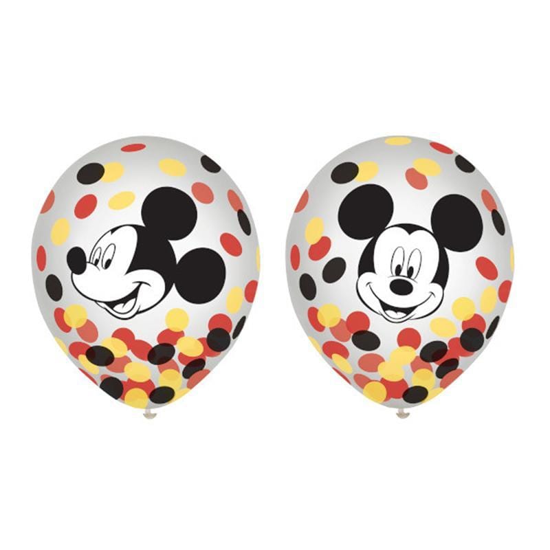 Buy Kids Birthday Mickey Mouse Forever latex confetti balloons. 6 per package sold at Party Expert