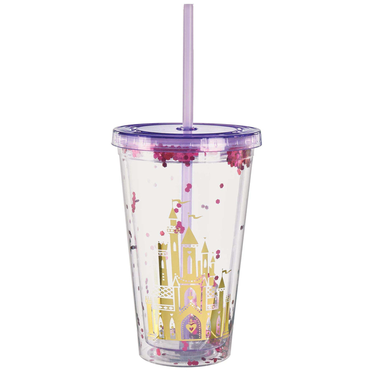 AMSCAN CA Kids Birthday Once Upon a Time Confetti Party Cup with Straw, 16 Oz, 1 Count