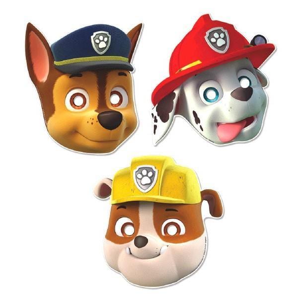 Buy Kids Birthday Paw Patrol paper masks, 8 per package sold at Party Expert