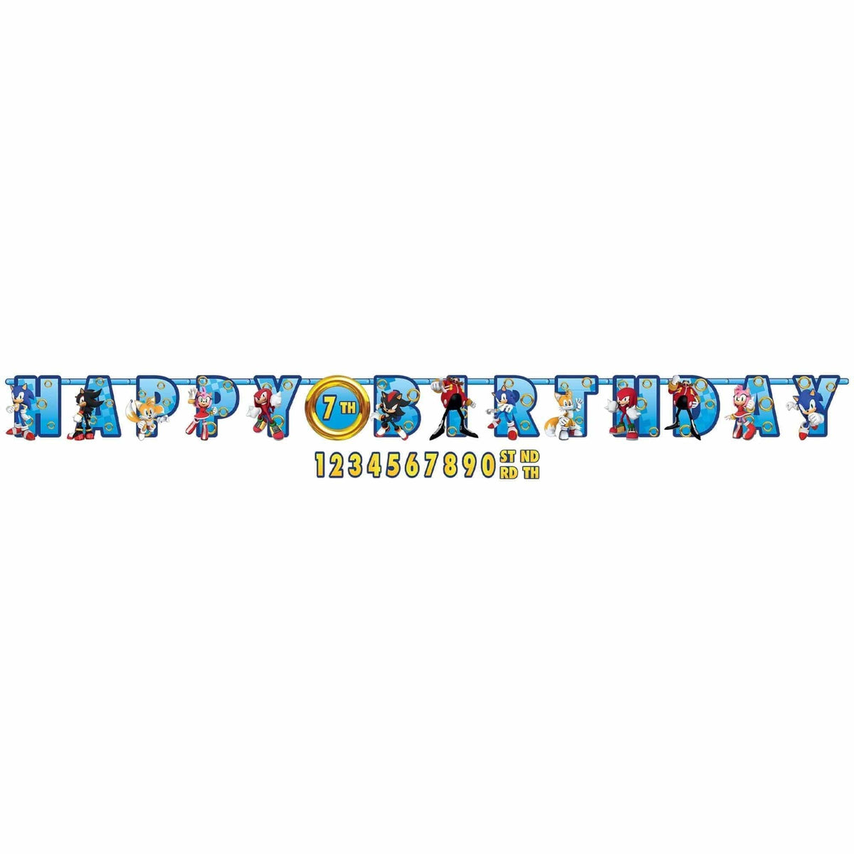 AMSCAN CA Kids Birthday Sonic the Hedgehog Happy Birthday Banner, 120 in