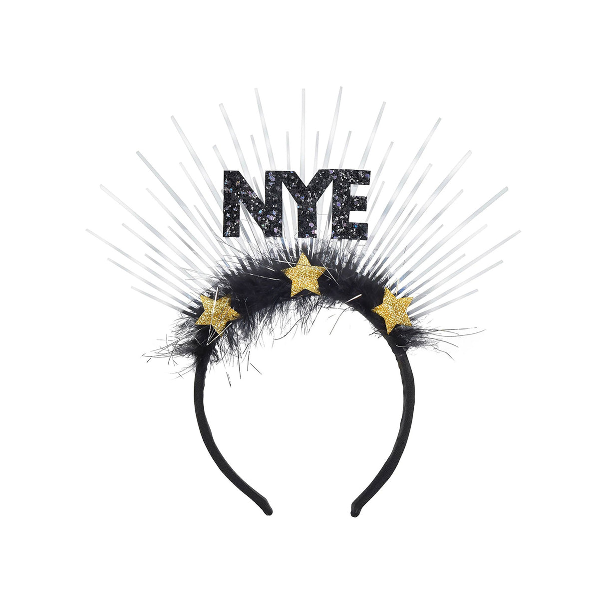 AMSCAN CA New Year NYE Spray Headband, 11 Inches, 1 Count 192937362945